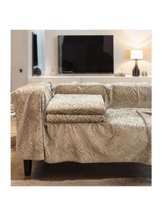 Linea Home Flame Ριχτάρι Πολυθρόνας Ζακάρ 180x160εκ. Μόκα
