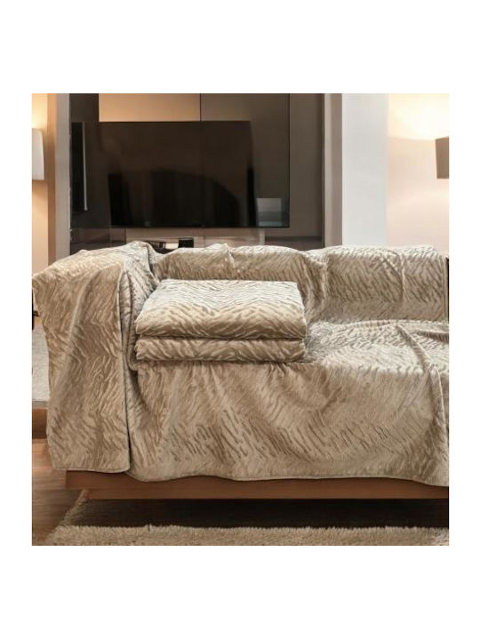 Linea Home Flame Ριχτάρι Πολυθρόνας Ζακάρ 180x160εκ. Μόκα