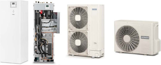 Hitachi Yutaki-S Combi Топлопомпа 12.9кВт Трифазен 60°C Сплит