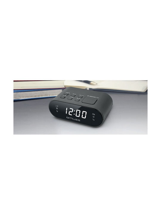 Muse Tabletop Digital Clock with Alarm & Radio M-10CR