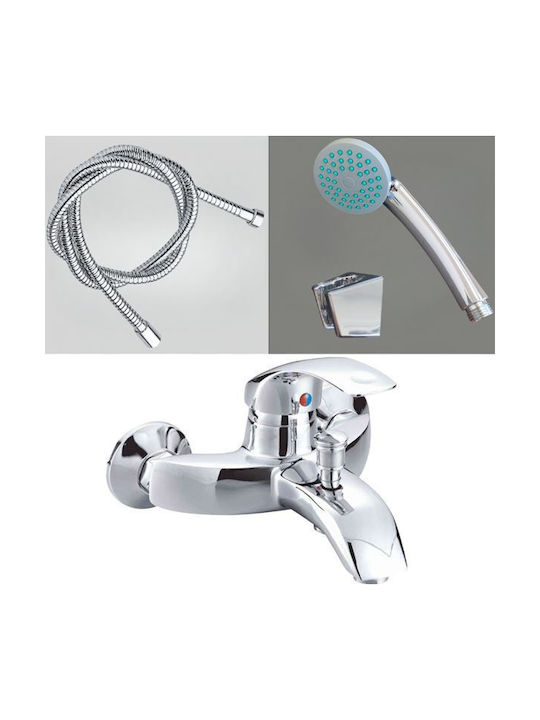 Bormann Elite BTW3250 Mixing Bathtub Shower Faucet Complete Set Silver