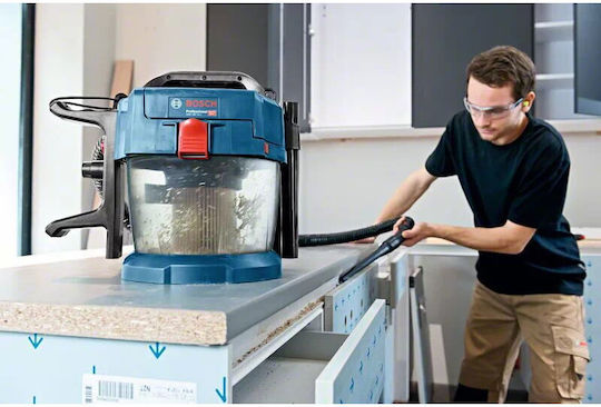 Bosch GAS 18V-10 L Aspirator Reîncărcabil Lichide / Solide Fără Încărcător și Baterie cu Inoxidabil Recipient 10lt