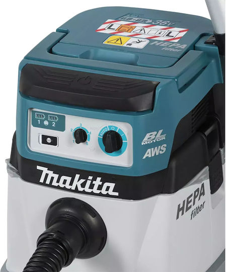 Makita Rechargeable Vacuum Wet / Dry Without Charger and Battery with Plastic Bin 15lt
