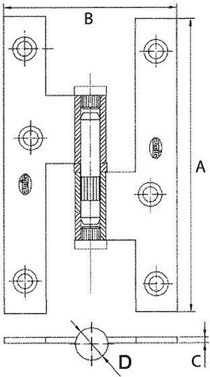 French Hinges Amig Gold Left 95x52x2mm Ø11mm French Hinges Amig Gold Left 28908