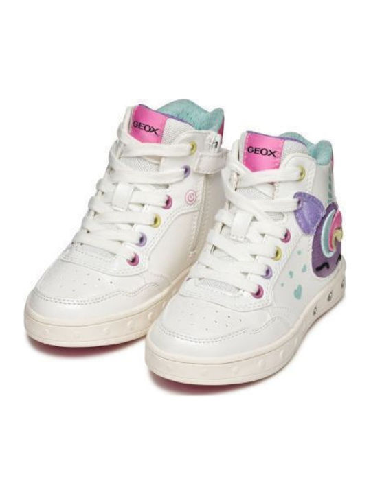 Skylin Kinder Sneakers Hoch Anatomisch mit Lichtern Weiß
