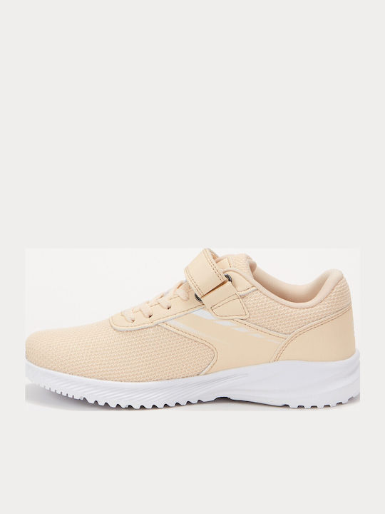 Kids Sports Shoes Running with Laces Beige