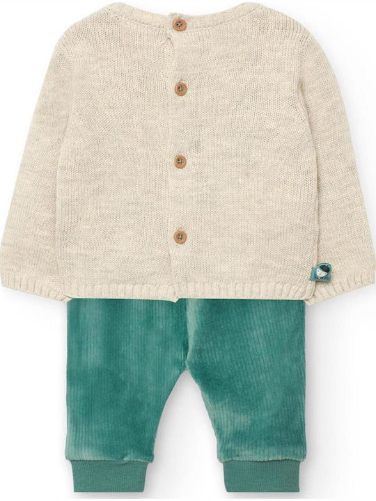 Kids Sweatpants Set Beige 2pcs