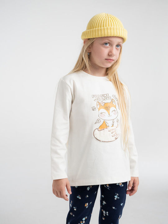 Kids' Set with Leggings Winter 2pcs White-maroon