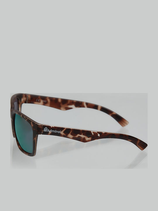Admiral Women's Sunglasses with Multicolour Tartaruga Plastic Frame and Purple Polarized Mirror Lens