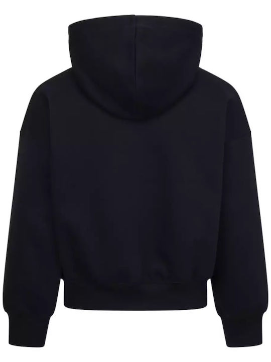Fleece Kids Sweatshirt with Hood and Pockets Black Essentials