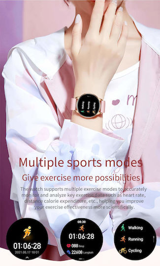 Microwear Y11 Smartwatch with Heart Rate Monitor (Gold Steel)
