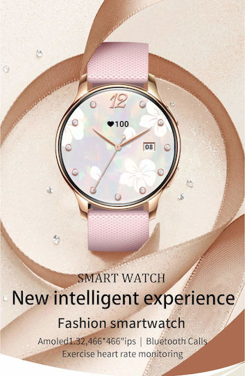 Microwear Y11 Smartwatch with Heart Rate Monitor (Gold Steel)