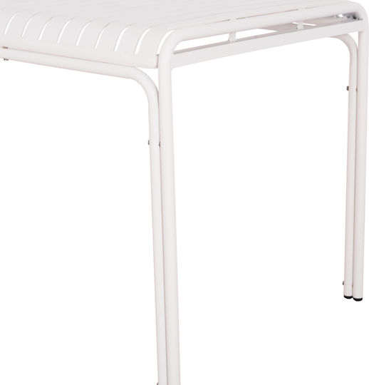 Rachel Outdoor Dinner Foldable Aluminum Table White 150x80x75cm
