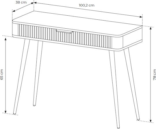 Lante Κονσόλα από Ξύλο & Μέταλλο Λευκό Μ100xΠ38xΥ78εκ.