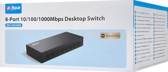 Dahua DH-SG1008 Unmanaged L2 Switch with 8 Gigabit (1Gbps) Ethernet Ports