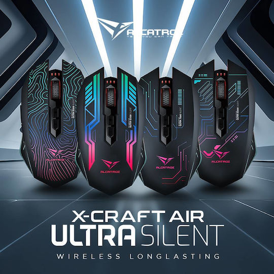 Alcatroz Air Ultra 6000 Ασύρματο RGB Gaming Ποντίκι Μαύρο