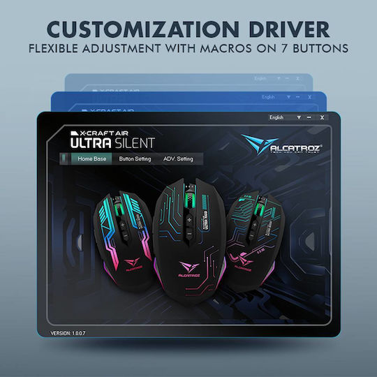 Alcatroz Air Ultra 7000 Wireless RGB Gaming Mouse Black