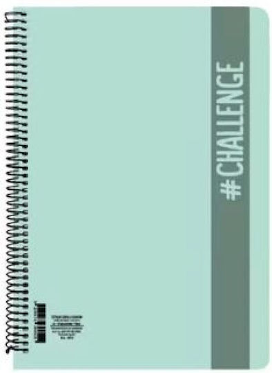 A&G Paper Spiral Notebook Ruled A4 60 Sheets 2 Subjects Challenge Purple 1pcs