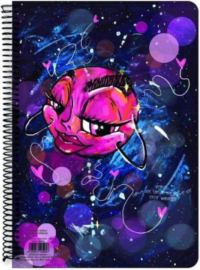 A&G Paper Spiral Notebook Ruled A4 60 Sheets 2 Subjects Multicolour 1pcs