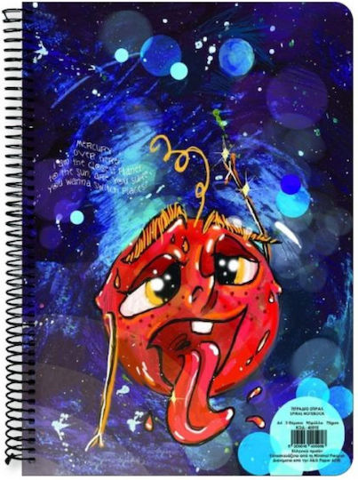 A&G Paper Spiral Notebook Ruled A4 60 Sheets 2 Subjects Multicolour 1pcs