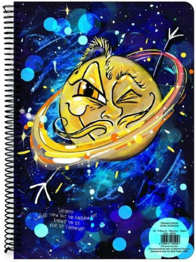 A&G Paper Spiral Notebook Ruled A4 60 Sheets 2 Subjects Multicolour 1pcs