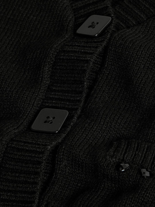 Kinderstrickjacke Baumwolle Schwarz