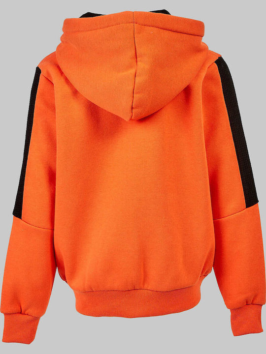 Kids Cardigan Cotton with Hood Orange