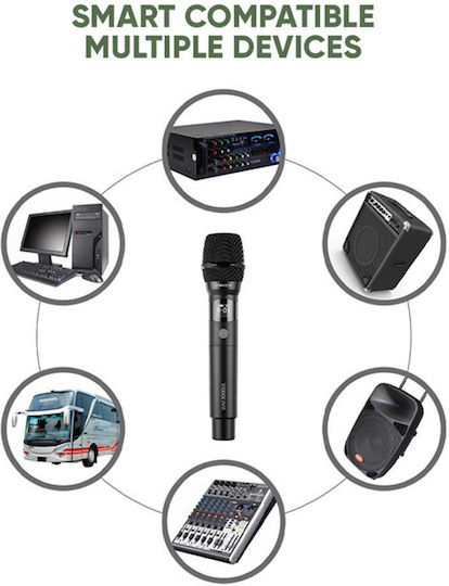 Sonic Gear WM 3300 UL Σετ Ασύρματο Δυναμικό Μικρόφωνο Χειρός για Φωνητικά σε Ασημί Χρώμα