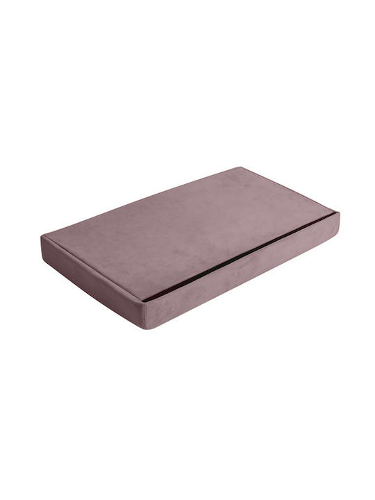 Collapsible Bench Stool with Storage Space Upholstered with Gray Velvet 76x38x38cm