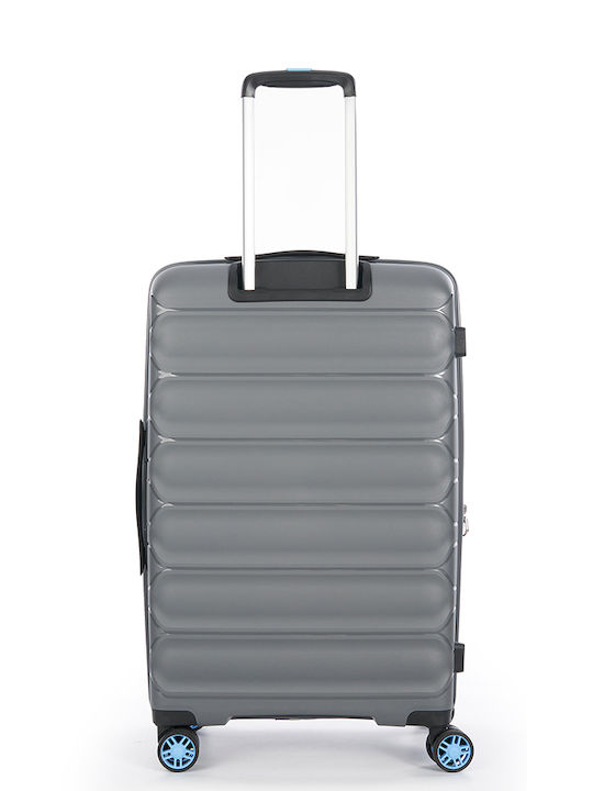 Dielle Medium Travel Suitcase Hard Charcoal with 4 Wheels Height 67cm