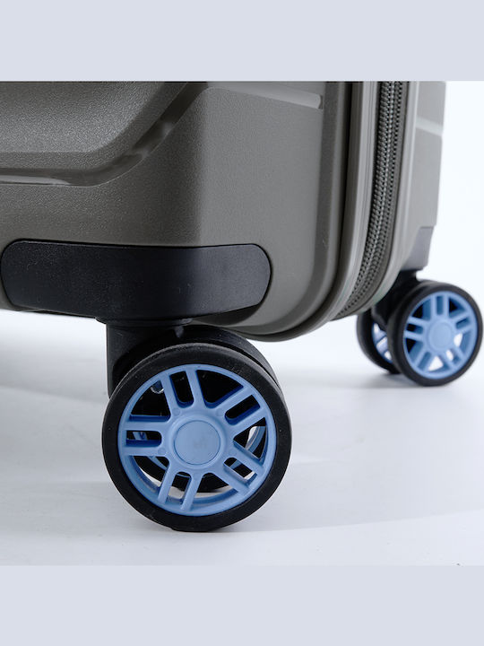 Dielle Medium Travel Suitcase Hard Charcoal with 4 Wheels Height 67cm