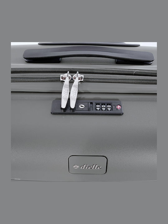 Dielle Medium Travel Suitcase Hard Charcoal with 4 Wheels Height 67cm