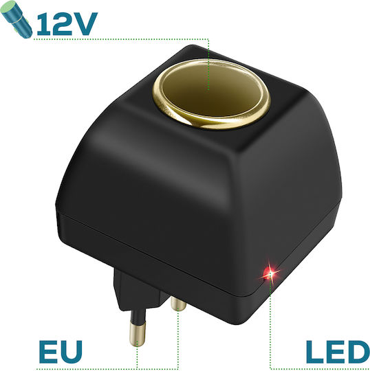 Female Cigarette Lighter Socket Adapter to Power Outlet 220V-12V