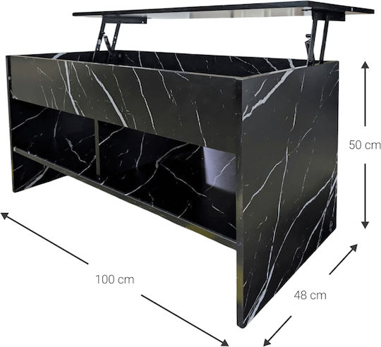 Mese De Cafea Rectangular Central Vivian Din Lemn Mauro L100xL48xÎ50cm