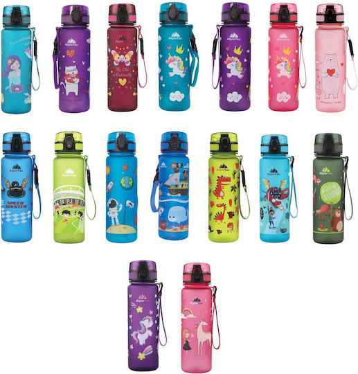 AlpinPro Kids Water Bottle Dinosaur Silicone with Straw Kids 500ml
