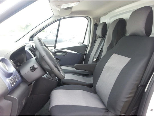 2+1 Предни Калъфи За Автомобилни Седалки Opel Vivaro Renault Trafic 2014+ Сив