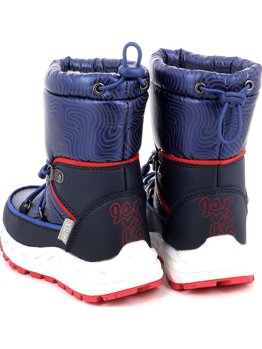 Kids Snow Boots with Velcro Blue