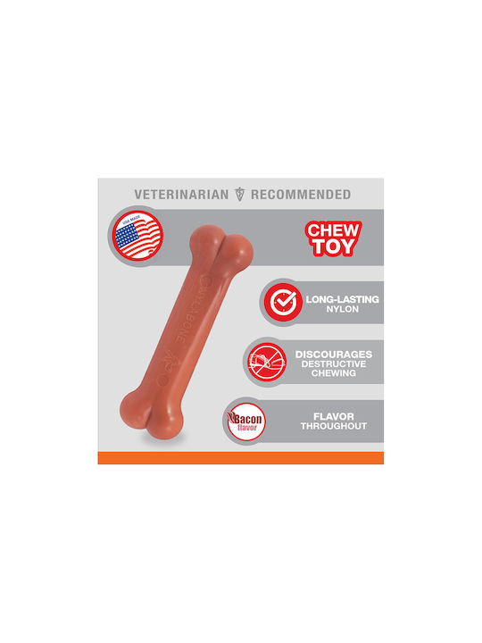 Nylabone Power Bone Toy Dog Chewable with Flavor Bacon Small Beige 1pcs