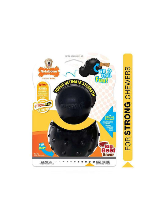 Nylabone Bone Toy Dog Chewable with Flavor Beef Large Black 1pcs