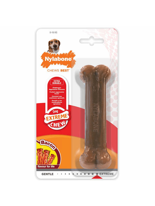 Nylabone Extreme Bone Toy Dog Chewable with Flavor Bacon XSmall 1pcs