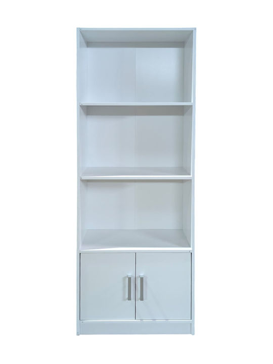 Βιβλιοθήκη Eliot 3s Λευκή 60x30x180εκ.