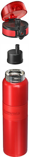 Aquaphor Μπουκάλι Θερμός Ανοξείδωτο / Πλαστικό 500ml Κόκκινο