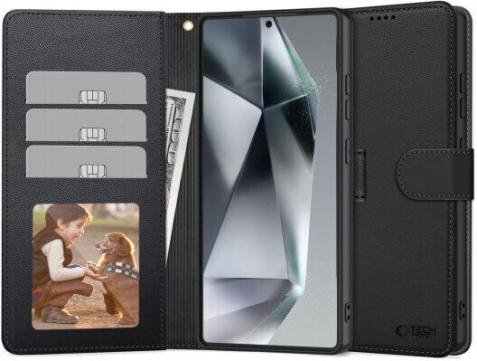 Tech-Protect Wallet Synthetic Leather / Silicone Black (Motorola Moto G86 5G)