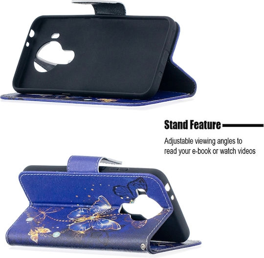 Butterfly Pattern Wallet Μωβ (Nokia 5.4)