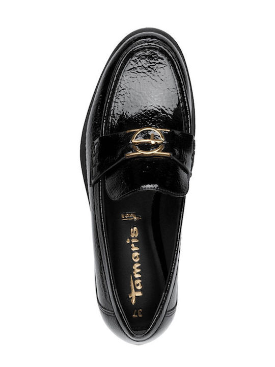 Patent Leather Women's Loafers in Black Color