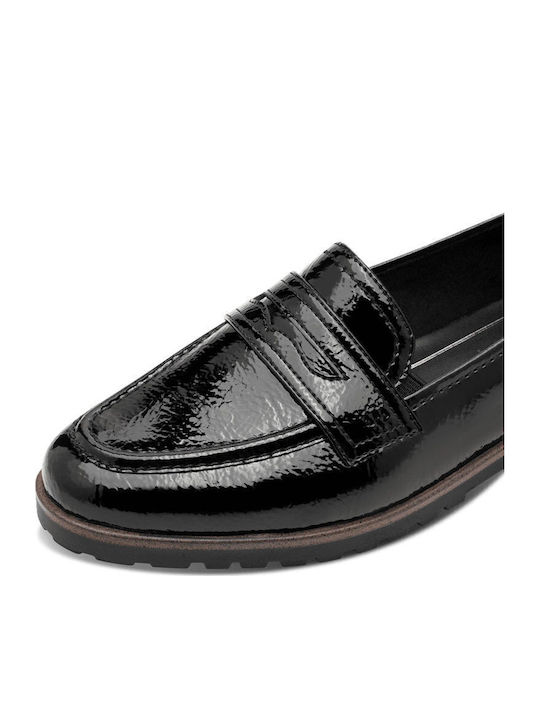Patent Leather Women's Moccasins in Black Color