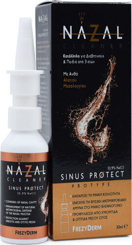 Frezyderm Nazal Cleaner Sinus Protect (0.9% NaCl) για Ιγμορίτιδα από 3 Ετών Ρινικό Σπρέι με Θαλασσινό Νερό για Όλη την Οικογένεια 30ml