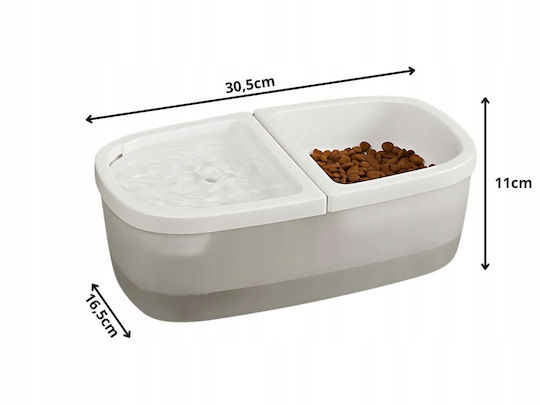 Verk Group Automatic Waterer / Fountain for Dog & Cat 2x 2.5lt 30.5cm in White Color