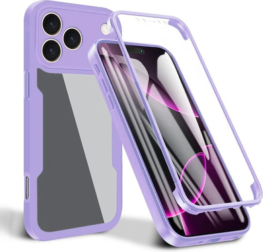 Techsuit ColorVerse 360 Vollschutz Silikon Set mit gehärtetem Glas Lila (iPhone 17 Pro)