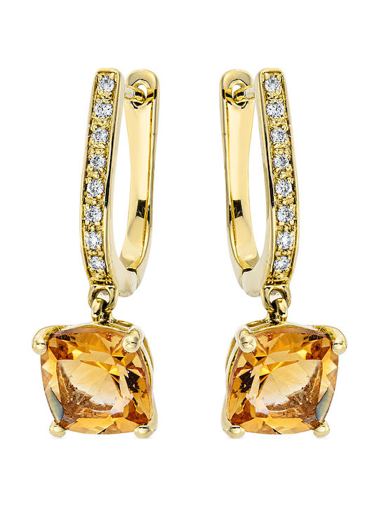 Diamond Group Set with Necklace & Earrings from Gold 18K with Stones